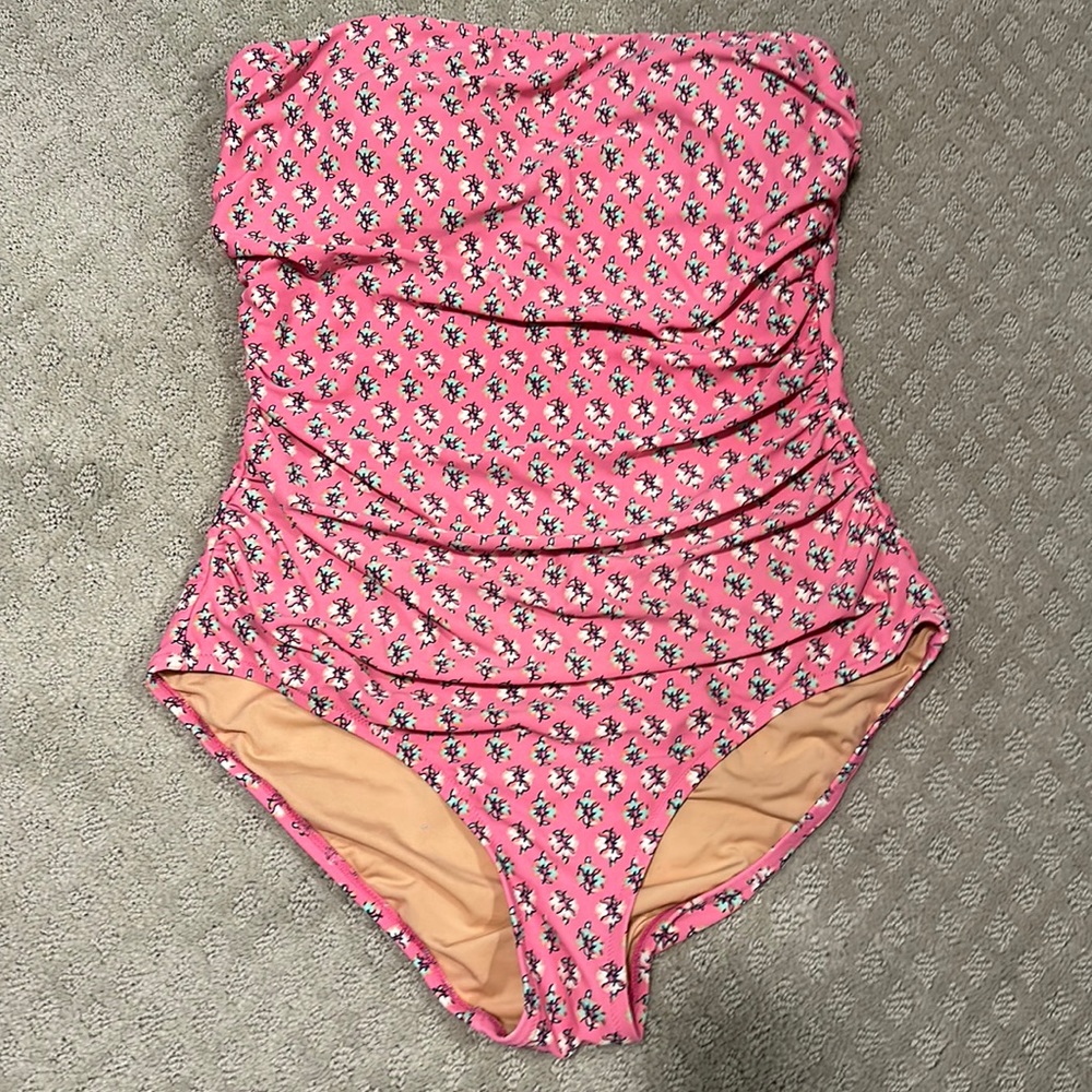 J Crew Factory Strapless Block Print Suit Large